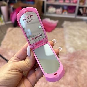 Barbie Flip Mirror Phone with butter gloss charm